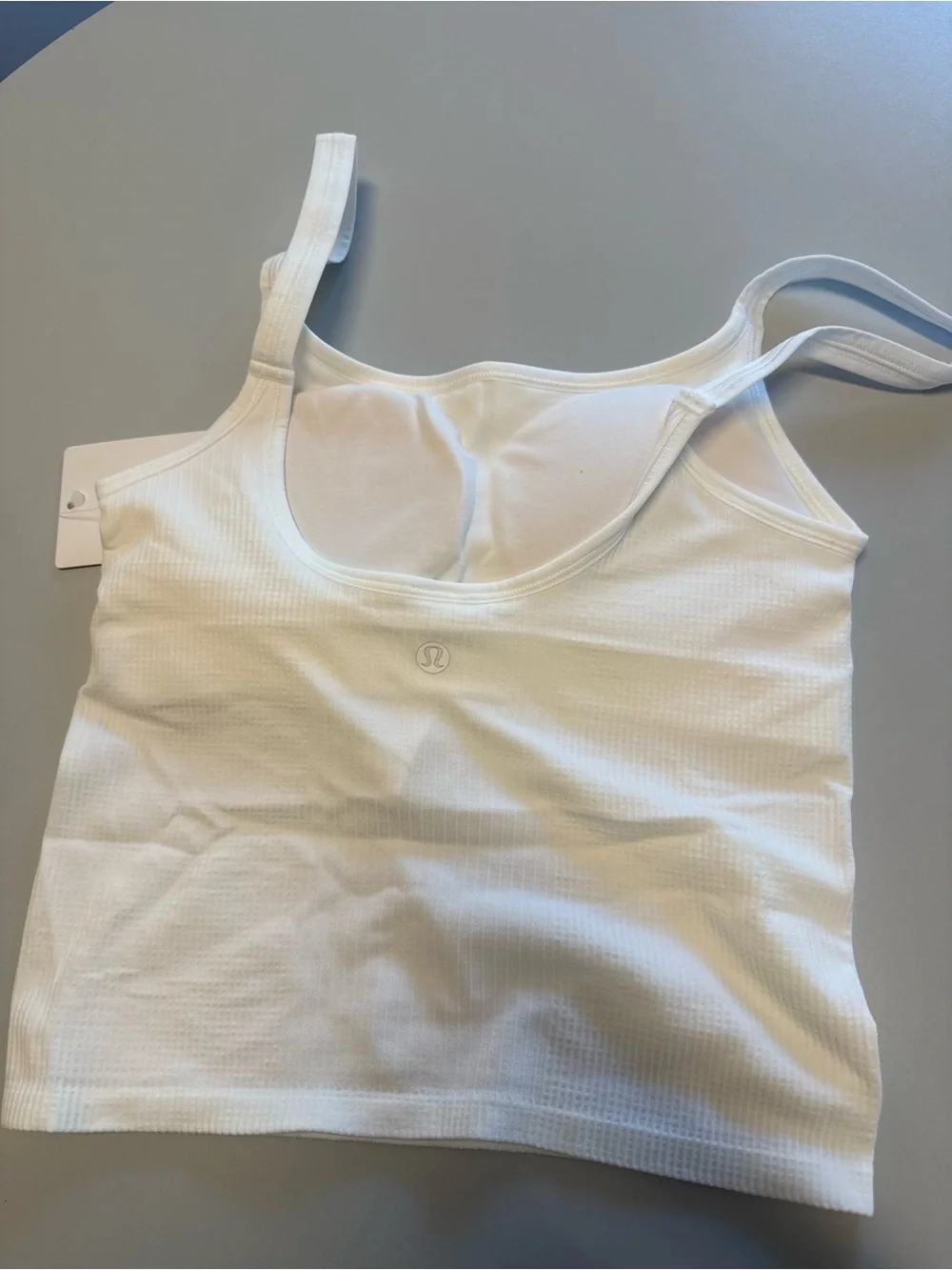 lululemon athletica White Ribbed Tank with Thin Straps